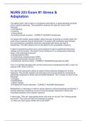 NURS 223 Exam &num;1 Stress & Adaptation Questions and Answers Best rated A&plus; Guaranteed Success Latest Update