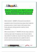 Virginia Personal Lines Agent Licensing Course &vert; 525&plus; Practice Questions with Verified Answers