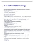 Nurs 223 Exam &num;1 Pharmacology Questions and Answers Best rated A&plus; Guaranteed Success Latest Update
