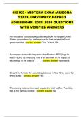 CIS105 - MIDTERM EXAM &lpar;ARIZONA  STATE UNIVERSITY EARNED  ADMISSIONS&rpar; 2025&sol; 2026 QUESTIONS  WITH VERIFIED ANSWERS