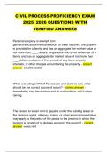 CIVIL PROCESS PROFICIENCY EXAM  2025&sol; 2026 QUESTIONS WITH  VERIFIED ANSWERS