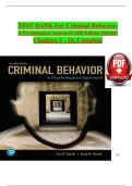 TEST BANK For Criminal Behavior&colon;  A Psychological Approach 12th Edition &lpar;Bartol&rpar;  Chapters 1 - 16&comma; Complete  