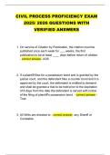 CIVIL PROCESS PROFICIENCY EXAM  2025&sol; 2026 QUESTIONS WITH  VERIFIED ANSWERS