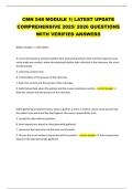 CMN 548 MODULE 1&vert; LATEST UPDATE  COMPREHENSIVE 2025&sol; 2026 QUESTIONS  WITH VERIFIED ANSWERS 