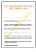 MBA 701 EXAM 2 2025/2026 QUESTIONS AND ANSWERS 100% PASS