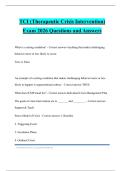 TCI &lpar;Therapeutic Crisis Intervention&rpar; Exam 2026 Questions and Answers