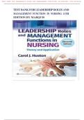 TEST BANK FOR LEADERSHIP ROLES AND MANAGEMENT FUNCTION IN NURSING 11TH EDITION BY MARQUIS