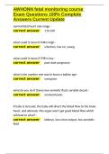 AWHONN fetal monitoring course Exam Questions 100- Complete Answers Current Update&period;docx