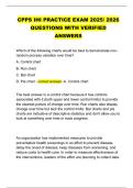 CPPS IHI PRACTICE EXAM 2025&sol; 2026  QUESTIONS WITH VERIFIED  ANSWERS