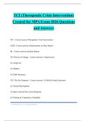 TCI &lpar;Therapeutic Crisis Intervention&rpar; Created for MPA Exam 2026 Questions and Answers