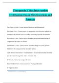 Therapeutic Crisis Intervention Certification Exam 2026 Questions and Answers