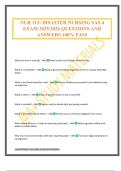 NUR 113&colon; DISASTER NURSING SAS 4 EXAM 2025&sol;2026 QUESTIONS AND ANSWERS 100&percnt; PASS