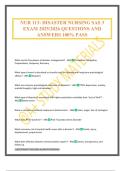 NUR 113&colon; DISASTER NURSING SAS 3 EXAM 2025&sol;2026 QUESTIONS AND ANSWERS 100&percnt; PASS