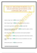 NUR 113&colon; DISASTER NURSING SAS 7 EXAM 2025&sol;2026 QUESTIONS AND ANSWERS 100&percnt; PASS