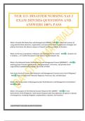 NUR 113&colon; DISASTER NURSING SAS 2 EXAM 2025&sol;2026 QUESTIONS AND ANSWERS 100&percnt; PASS