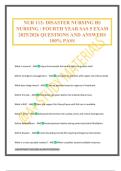 NUR 113&colon; DISASTER NURSING BS NURSING &sol; FOURTH YEAR SAS 5 EXAM 2025&sol;2026 QUESTIONS AND ANSWERS 100&percnt; PASS