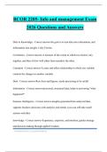 BCOR 2205- Info and management Exam 2026 Questions and Answers
