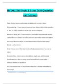 BCOR 2205 Topic 1 Exam 2026 Questions and Answers