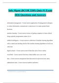 Info Mgmt &lpar;BCOR 2205&rpar; Quiz &num;1 Exam 2026 Questions and Answers