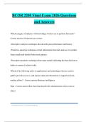 BCOR 2205 Final Exam 2026 Questions and Answers