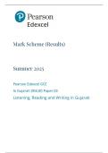 PEARSON EDEXCEL A LEVEL GUJARATI PAPER 3 MARK SCHEME 2025 &lpar;9GU0&sol;03&colon; Listening&comma; Reading and Writing in Gujarati&rpar;