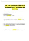 EFM NCC &vert; LATEST VERSION 2025&sol;  2026 QUESTIONS WITH VERIFIED  ANSWERS