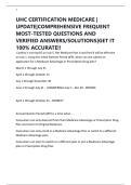UHC CERTIFICATION MEDICARE &vert; UPDATE&vert;COMPREHENSIVE FREQUENT MOST-TESTED QUESTIONS AND VERIFIED ANSWERS&sol;SOLUTIONS&vert;GET IT 100&percnt; ACCURATE&excl;&excl;