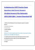 Compilation Bundle for ScribeAmerica VCRT Final Exams Questions And Correct Answers &lpar;Verified Answers&rpar; Plus Rationales 2025&vert;2026 Q&A &vert; Instant Download Pdf