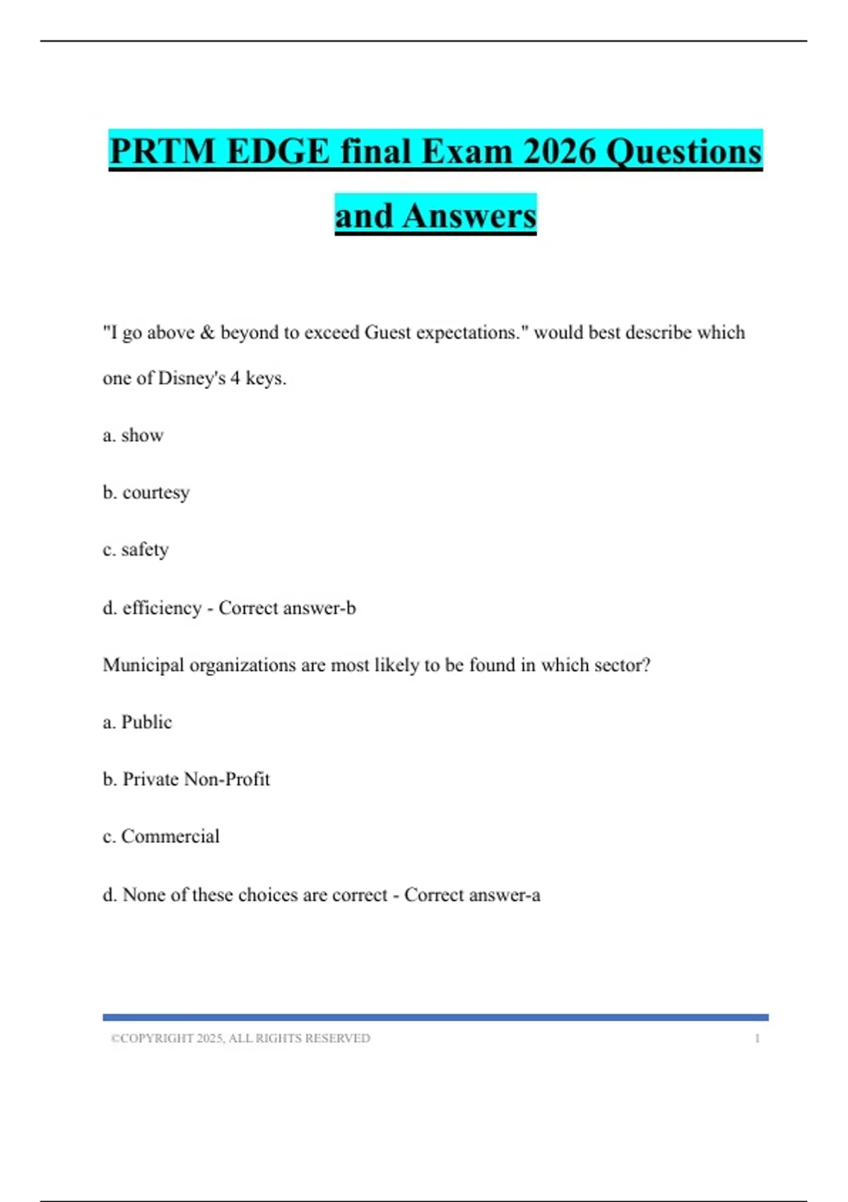 PRTM EDGE final Exam 2026 Questions and Answers - EDG4410 Fall - Stuvia US