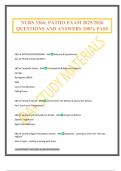 NURS 3366&colon; PATHO EXAM 2025&sol;2026 QUESTIONS AND ANSWERS 100&percnt; PASS