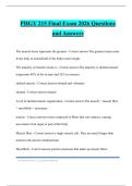 PHGY 215 Final Exam 2026 Questions and Answers
