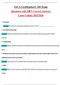 SACA Certification C-101 Exam Questions with 100&percnt; Correct Answers Latest Update 2025&sol;2026