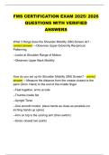 FMS CERTIFICATION EXAM 2025&sol; 2026  QUESTIONS WITH VERIFIED  ANSWERS 
