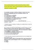 NCE ASSESSMENT AND TESTING PRACTICE Exam Questions 100&percnt; with Detailed Verified Answers Already Graded A&plus; 2025&period;
