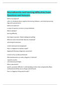 Neurodiversity and learning difficulties Exam  Questions and Answers 