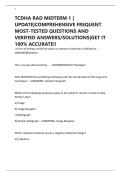 TCDHA RAD MIDTERM 1 &vert; UPDATE&vert;COMPREHENSIVE FREQUENT MOST-TESTED QUESTIONS AND VERIFIED ANSWERS&sol;SOLUTIONS&vert;GET IT 100&percnt; ACCURATE&excl;&excl;