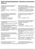Exam 2 Dunphy Respiratory 1 Questions and Answers Rated A&plus;