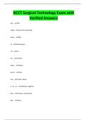 NCCT Surgical Technology Exam with Verified Answers