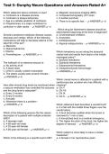 Test 3- Dunphy Neuro Questions and Answers Rated A&plus;