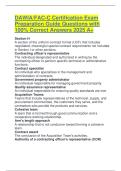 DAWIA FAC-C Certification Exam Preparation Guide Questions with 100&percnt; Correct Answers 2025 A&plus;