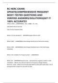 RC NERC EXAM&vert; UPDATE&vert;COMPREHENSIVE FREQUENT MOST-TESTED QUESTIONS AND VERIFIED ANSWERS&sol;SOLUTIONS&vert;GET IT 100&percnt; ACCURATE&excl;&excl;