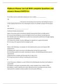 Platinum Planner Set Full With complete Questions and answers Newest RATED A&plus;