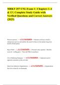 MRKT 257 UNL Exam 1 &vert; Chapters 1&ndash;4 & 13 &vert; Complete Study Guide with Verified Questions and Correct Answers &lpar;2025&rpar;