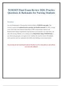 NUR1025 Final Exam Guide 2026&colon; Questions & Rationales