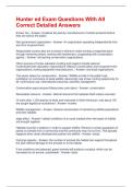 Hunter ed Exam Questions With All Correct Detailed Answers