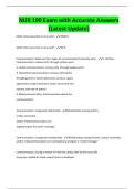 NUR 190 Exam with Accurate Answers &lbrace;Latest Update&rcub;