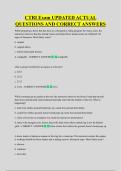 CTRI Exam UPDATED ACTUAL  QUESTIONS AND CORRECT ANSWERS