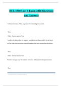 BUL 3310 Unit 6 Exam 2026 Questions and Answers