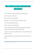 BUL 3310 FSU Exam 2 2026 Questions and Answers