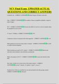 NCV Final Exam  UPDATED ACTUAL  QUESTIONS AND CORRECT ANSWERS